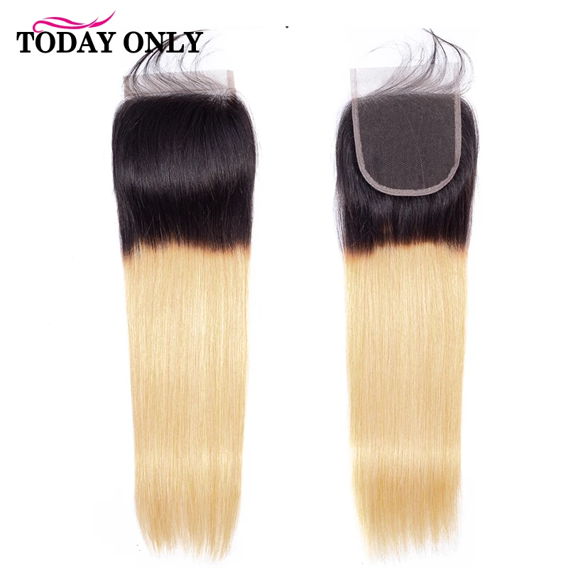 Сегодня только человеческие волосы пучки с закрытием бразильские плетение Омбре