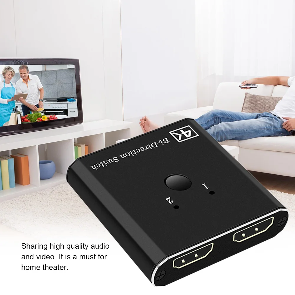 Q121 4K переключатель HD двунаправленный сплиттер 1x 2/2x1 видео адаптер 2 в 1 выход для