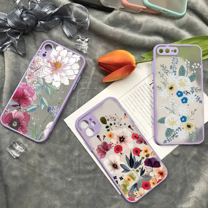 

Beautiful Flower Lavender Pretty art Phone Case matte transparent For iphone 7 8 11 12 13 plus mini x xs xr pro max cover