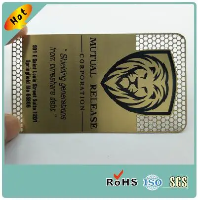 plating gold color stainless steel metal business card