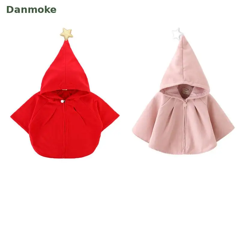 Danmoke/детское теплое зимнее рождественское плотное пончо с капюшоном для