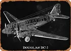 Металлический жестяной знак Дуглас DC3, Настенный декор, мужская пещера, военный веер, подарок для дома, бара, паба, декоративные военные постеры 12x8 дюймов