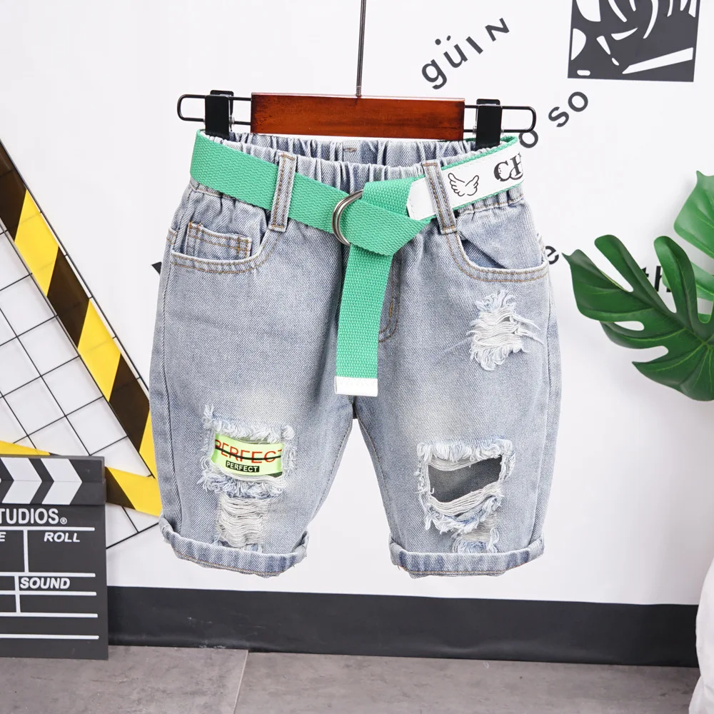 

2-7years 3pieces Sleeveless Vest, T-shirt and Ripped denim shorts For Boy Summer Clothes set boys Clothes set 2-7years