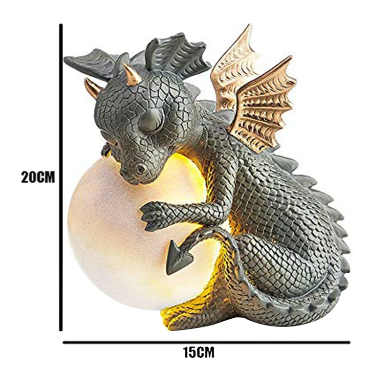 Очаровательно наивный маленький дракон сад Скульптура солнечный светильник