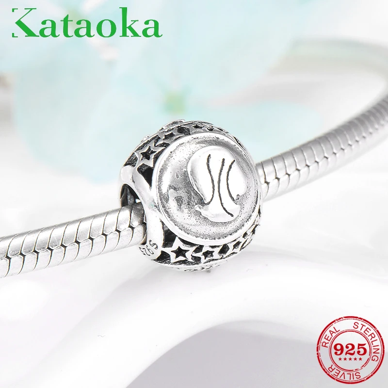 2018 Women accessories trendy Virgo Constellation 925 Sterling Silver bead Fit Original European Charm Bracelet Jewelry making | Украшения