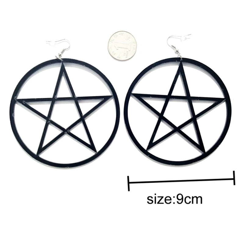 

1 Pair Acrylic Fashion Oversized Exaggerated Hyperbole Mix Long Earring Hollow Dangle Circle Star Pentagram Earrings For Women