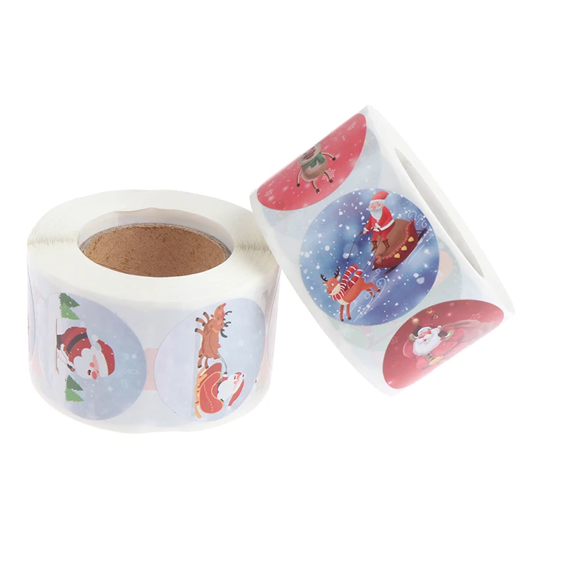 

500pcs/roll Christmas Sticker 16 Designs Pattern Cartoon Sticker For Kids Toys Christmas Gifts Waterproof Adhesive Labels