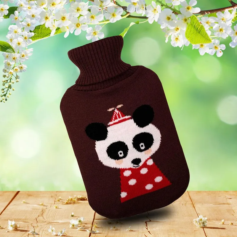 Вязаный защитный чехол для большой грелки на 2 литра из ПВХ-материала, предотвращающий ожоги, с подогревом рук, 16 цветов.