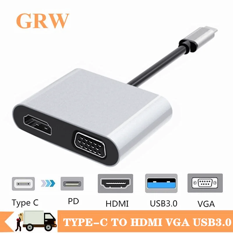 Адаптер USB 3 1 к HDMI 4K VGA 0 аудио видео конвертер 4 в C PD быстрое зарядное устройство