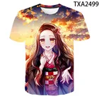 Футболка Kimetsu No Yaiba с 3D принтом Демонов и убийц, летняя стильная футболка для мужчин, женщин, детей, крутая Повседневная футболка с коротким рукавом для мальчиков и девочек