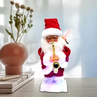 electric santa playing saxophone christmas kids new year party ornament with music holiday new year party atmosphere decor