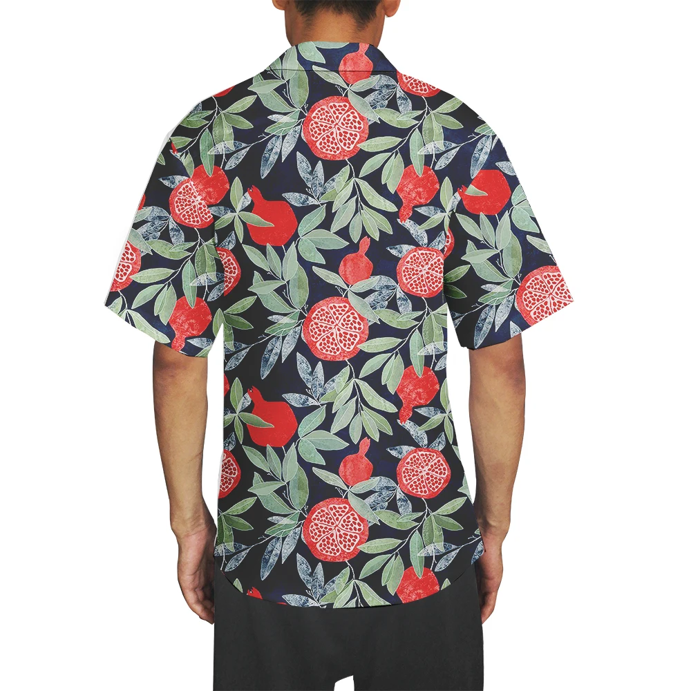 2021 модная мужская Повседневная рубашка Aloha с разноцветным принтом фруктов и