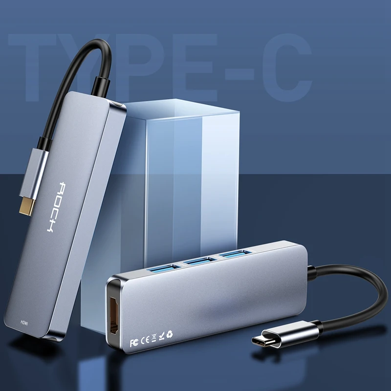 ROCK 4 в 1 станция dex для samsung S10 S9 Plus dex кабель usb type-C к HDMI 3 USB 3,0 адаптер портов для huawei mate 20 P30 Pro