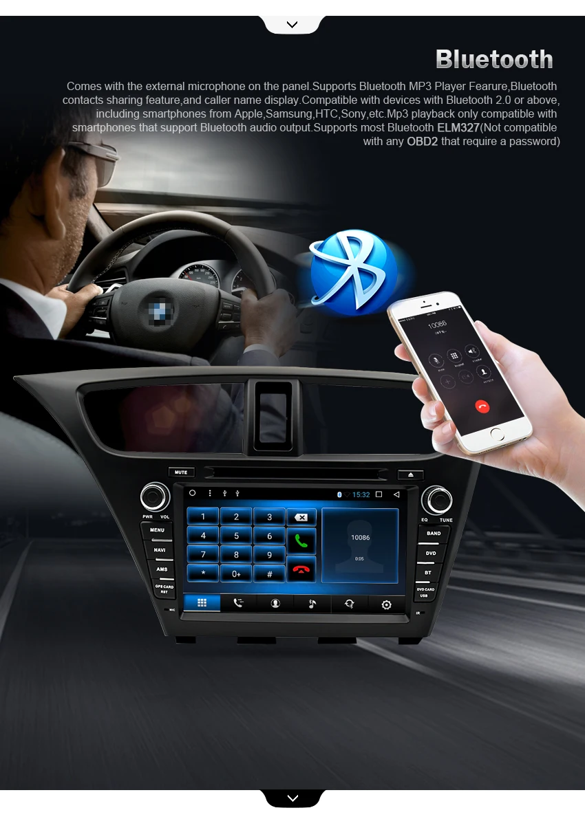 Android 9,0 Стерео DVD для Honda Civic хэтчбек 2013+ Авто Радио RDS gps ГЛОНАСС Аудио Видео Мультимедиа Bluetooth