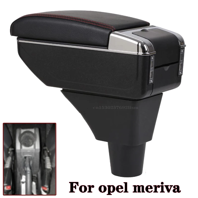 

For Opel Meriva Armrest Box Central Store Content Storage Box with Cup Holder Ashtray USB Interface
