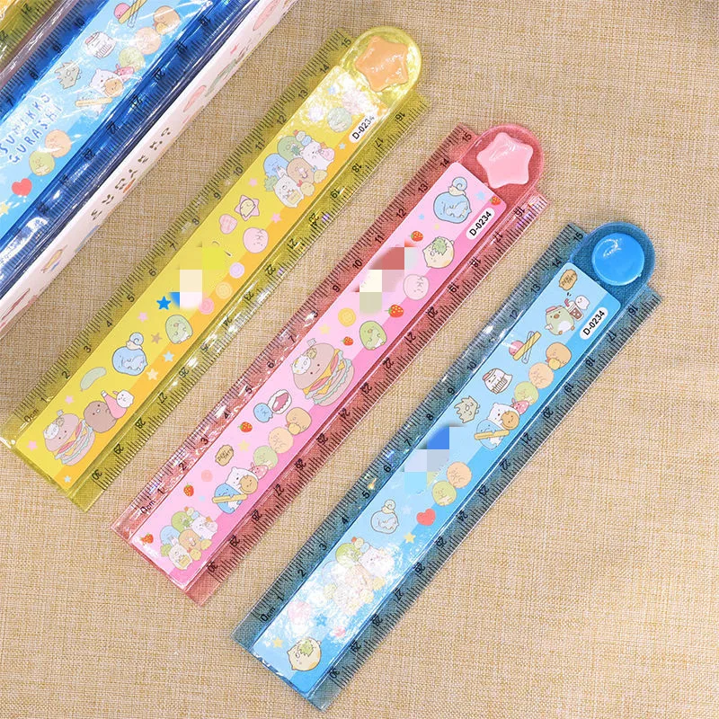 

Kawaii animal Stationery Cartoon Drawing Gift Office School Folded Straight Plastic wavy Ruler 15cm kids gift P27
