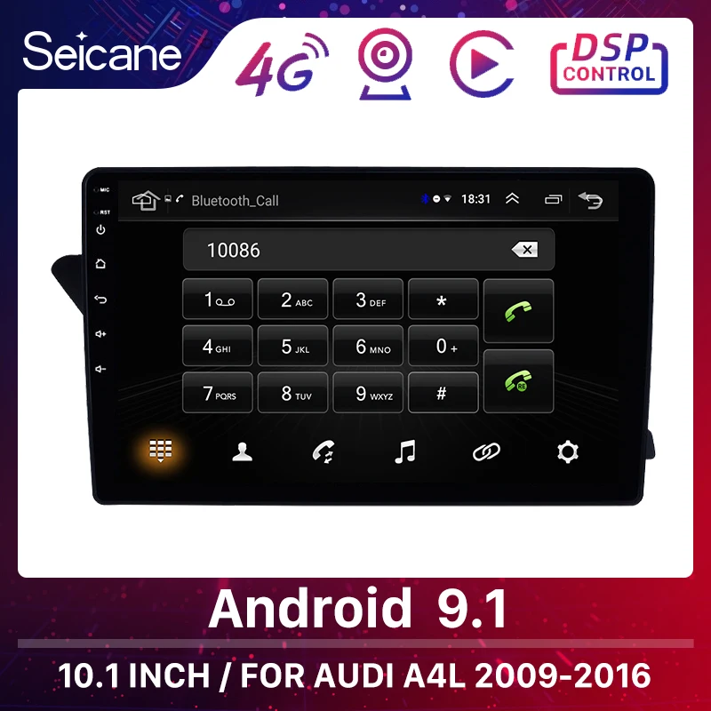 Автомагнитола Seicane GPS HD навигация 10 1 дюйма Android 2009 для Audi A4L 2016 с Bluetooth Wi Fi AUX