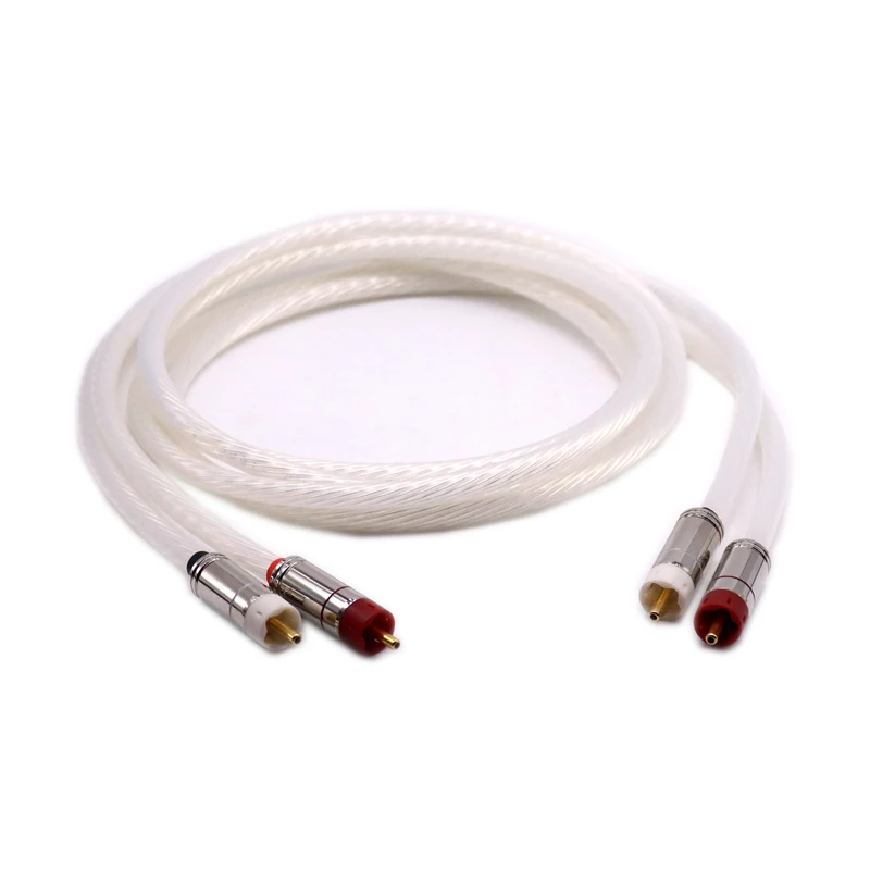 1 пара 5N посеребренный OCC RCA кабель аналоговый star line вилки соединительный