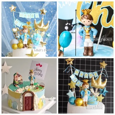 Маленький принц торт Топпер десерт украшения для торта синий мальчик девочка