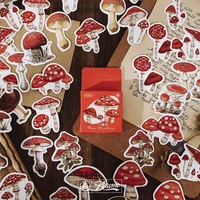 46 pcs vintage plant mushroom sticker diy decoration diary journal scrapbooking planner label stickers aesthetic cute stationery