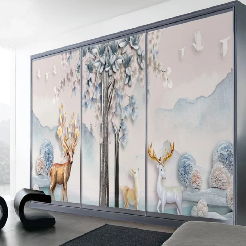 Оконная пленка с рисунком оленя статическая липкая декоративная оттенок для