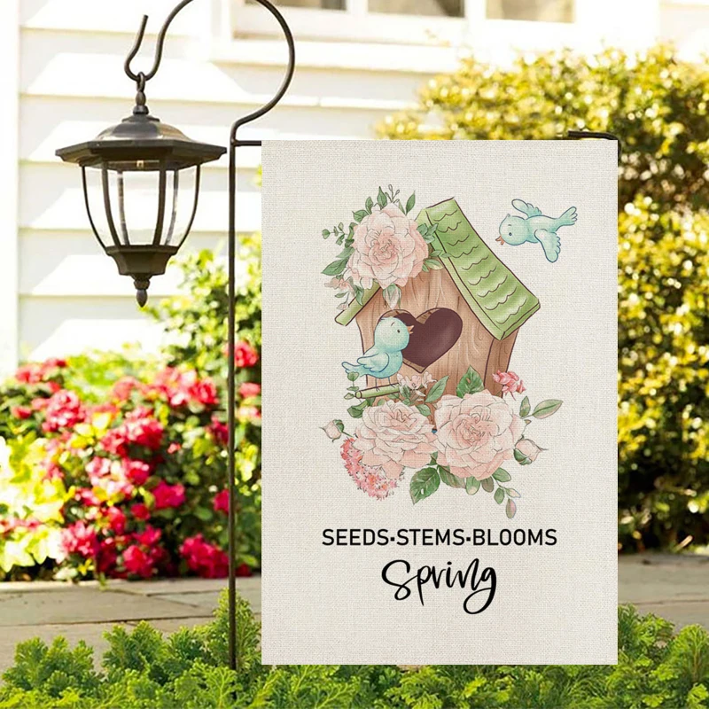 

Fuwatacchi Spring Flower Photo Garden Flags Floral Pattern Banners Flag New For Home DIY Festival Decoration Accessories 30x45cm