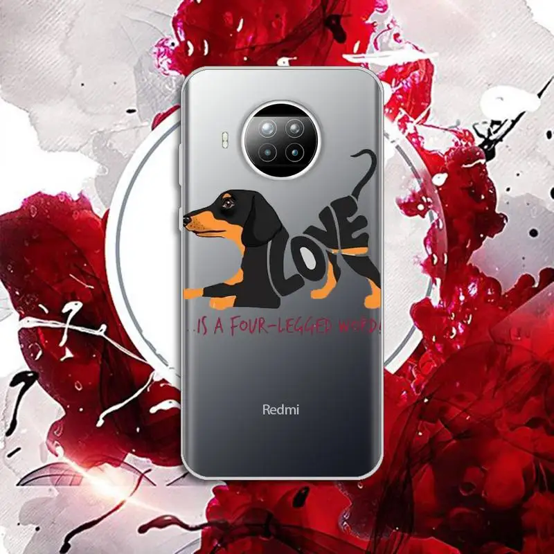 

cute cartooon Dachshund dog animal Phone Case Transparent for Xiaomi Redmi note 10 t 8 9 pro lite 11