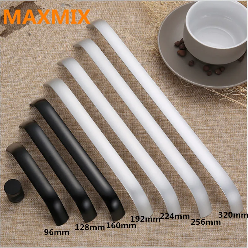 Алюминиевые ручки и для кухонного шкафа лаконичная черная дверная ручка