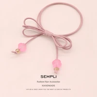 5 colors nylon rubber cute small flower for girls elastic hair bands pink black bandans headwear women kids hair accessories