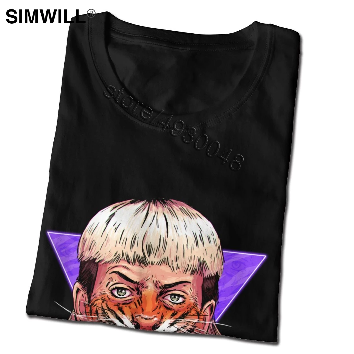 Мужская хлопковая футболка Crazy Tiger King Joe экзотическая с большим котом коротким