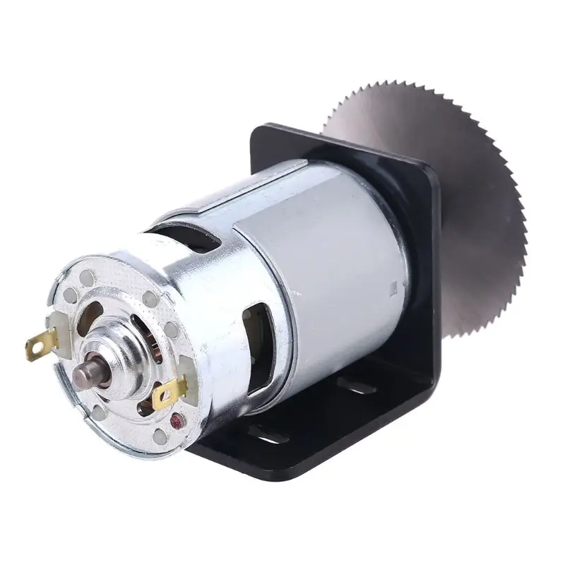 

775 Motor Table Saw Kit 12V Gear Motor with Mounting Bracket Saw Blade for Woodworking Cutting Polishing Engraving