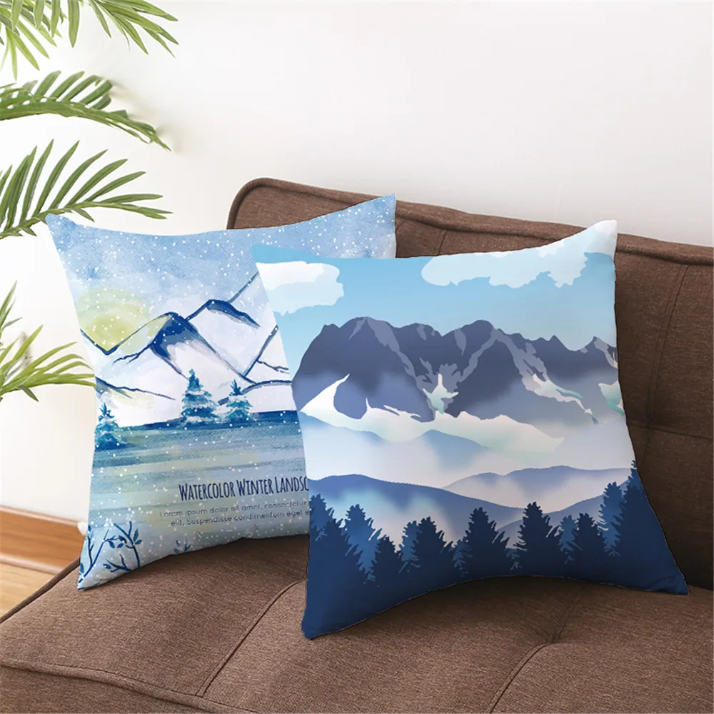 

Custom Landscape Tree Pillowcase Cushion Cover Home Decor Hotel Car Seat Backrest Sofa Pillow Case TPR-35