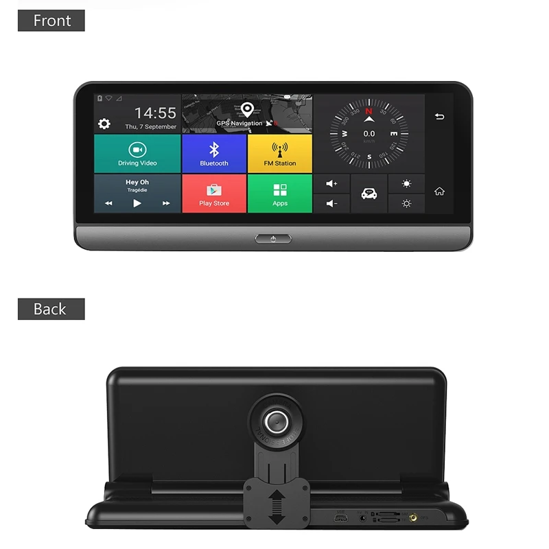 8 дюймов Android автомобильный видеорегистратор 4G WiFi ADAS GPS Navig двойной объектив 1080P DVR