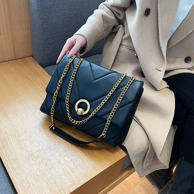 

Small Chain PU Leather Crossbody Bags For Women 2021 Winter Branded Handbags Trend Lady Designer Women's Luxury Hand Bag