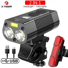 X-Tiger Bike Light Headlight Bicycle Lamp With Power Bank Rechargeable LED 5200mAh MTB Bicycle Light Flashlight Bike Accessories