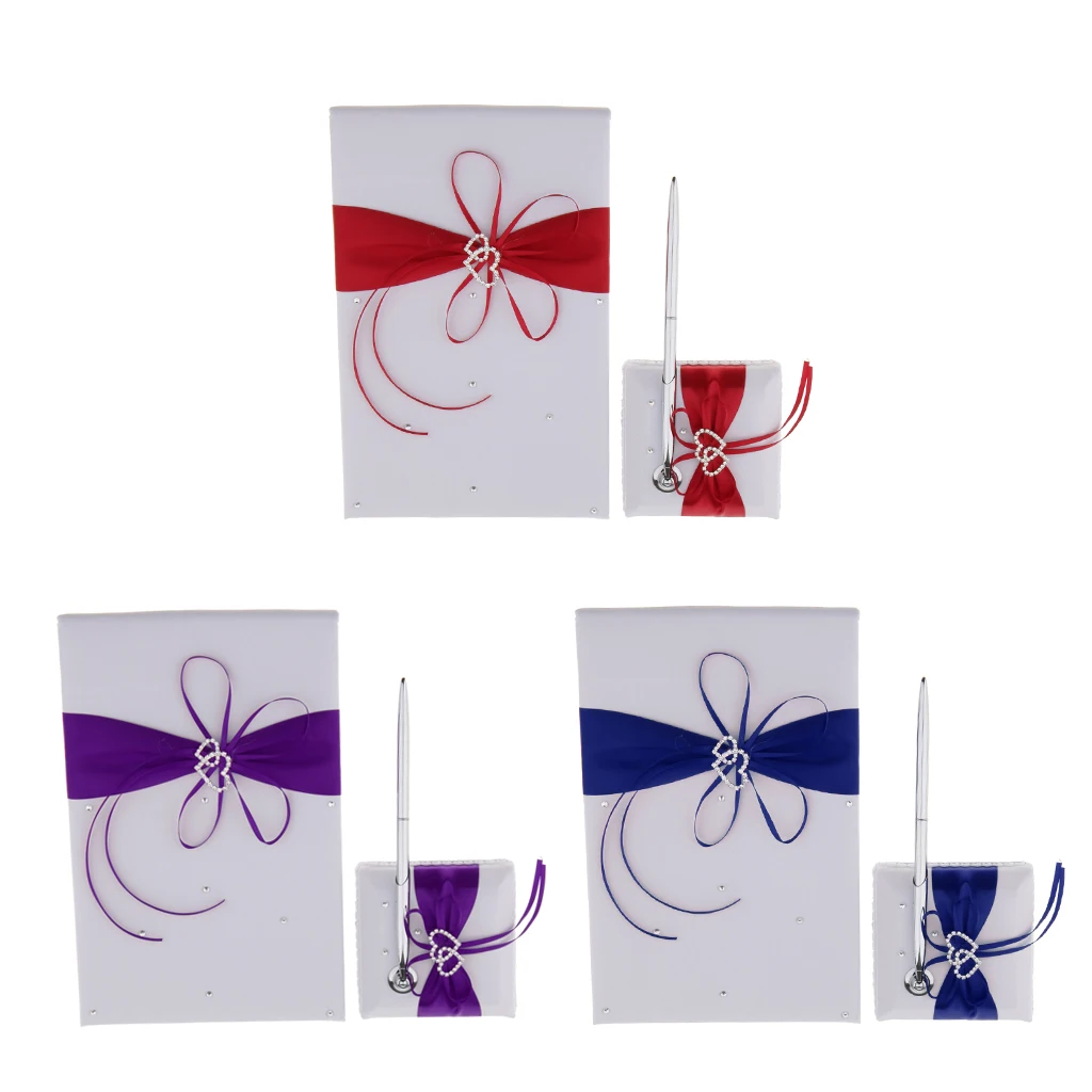 3 шт. атласная Хрустальная ручка для гостя и подставка ручки Свадебный прием