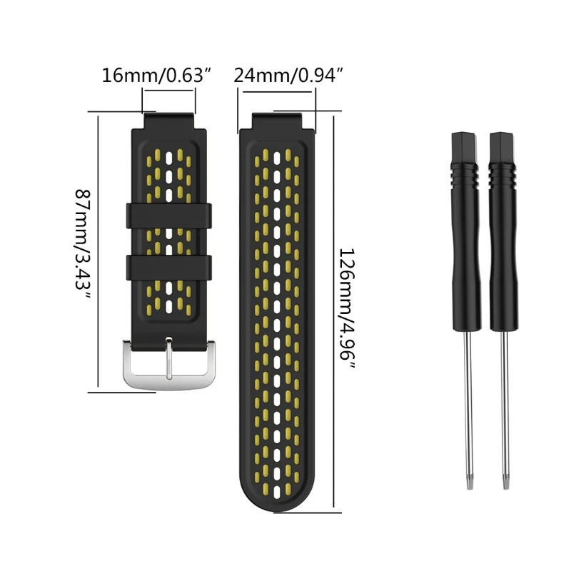 

Watch Bands - Soft Silicone Quick Release Straps - Choose Color- 24mm - Silky Soft Rubber Watch Bands