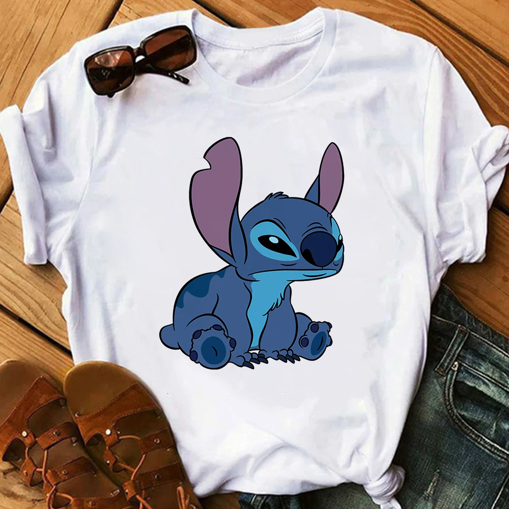 

Disney Very Cute Stitch Teens Girls Shirt Lilo & Stitch Exquisite Cozy T-shirts Women Cartoon Animation Graphic Tops High Brand