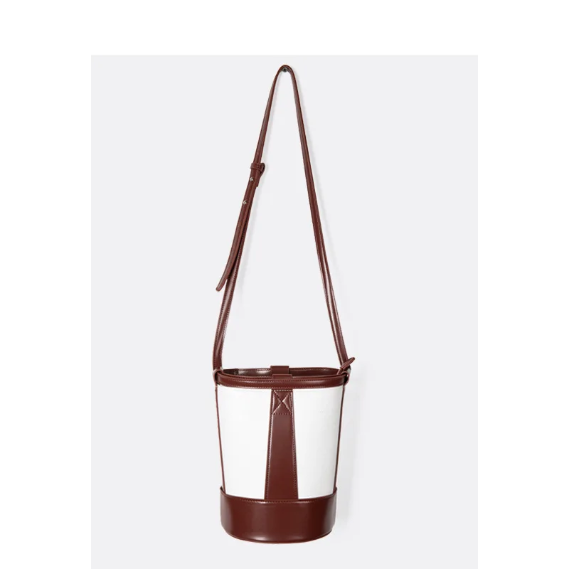 

Custom Women's Bag 2021 Shoulder Bag Handbag Creative Stitching Cylinder Bucket Bag
