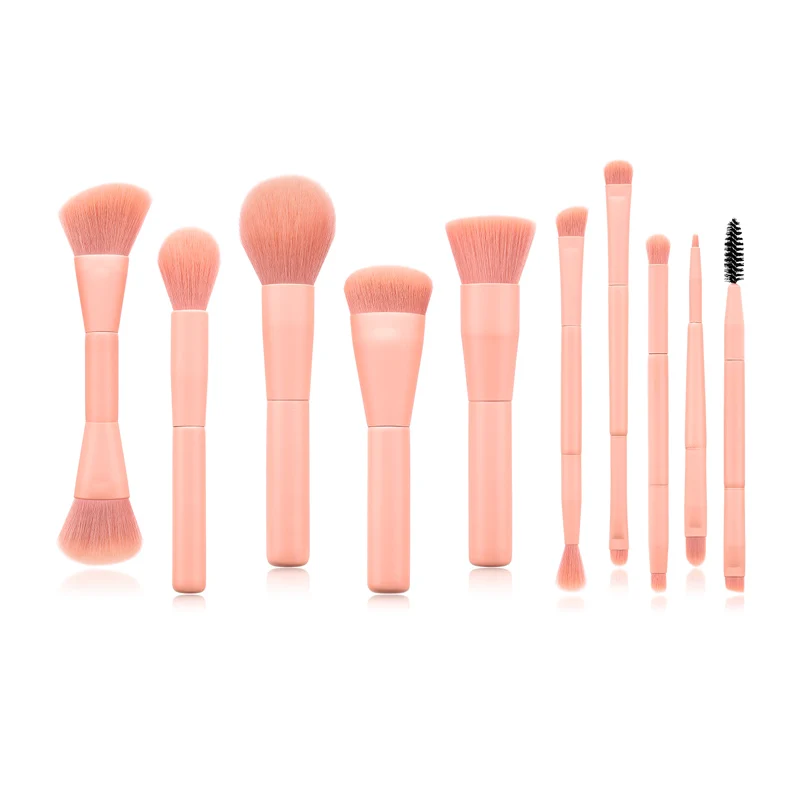 

Luxury 10pcs Fine Makeup Brush Set Soft Smooth Cosmetics Powder Foundation Contour Eyeshadow Make Up Beauty Tool