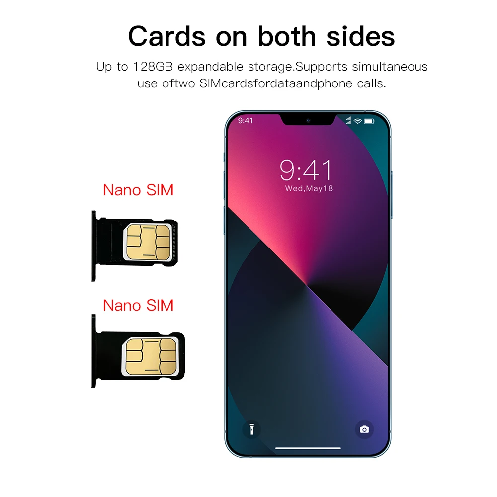 Tel&eacute;fono Inteligente Android Original desbloqueado, 6,7 pulgadas, c&aacute;mara Dual SIM, 4G, desbloqueo facial con huella dactilar-4