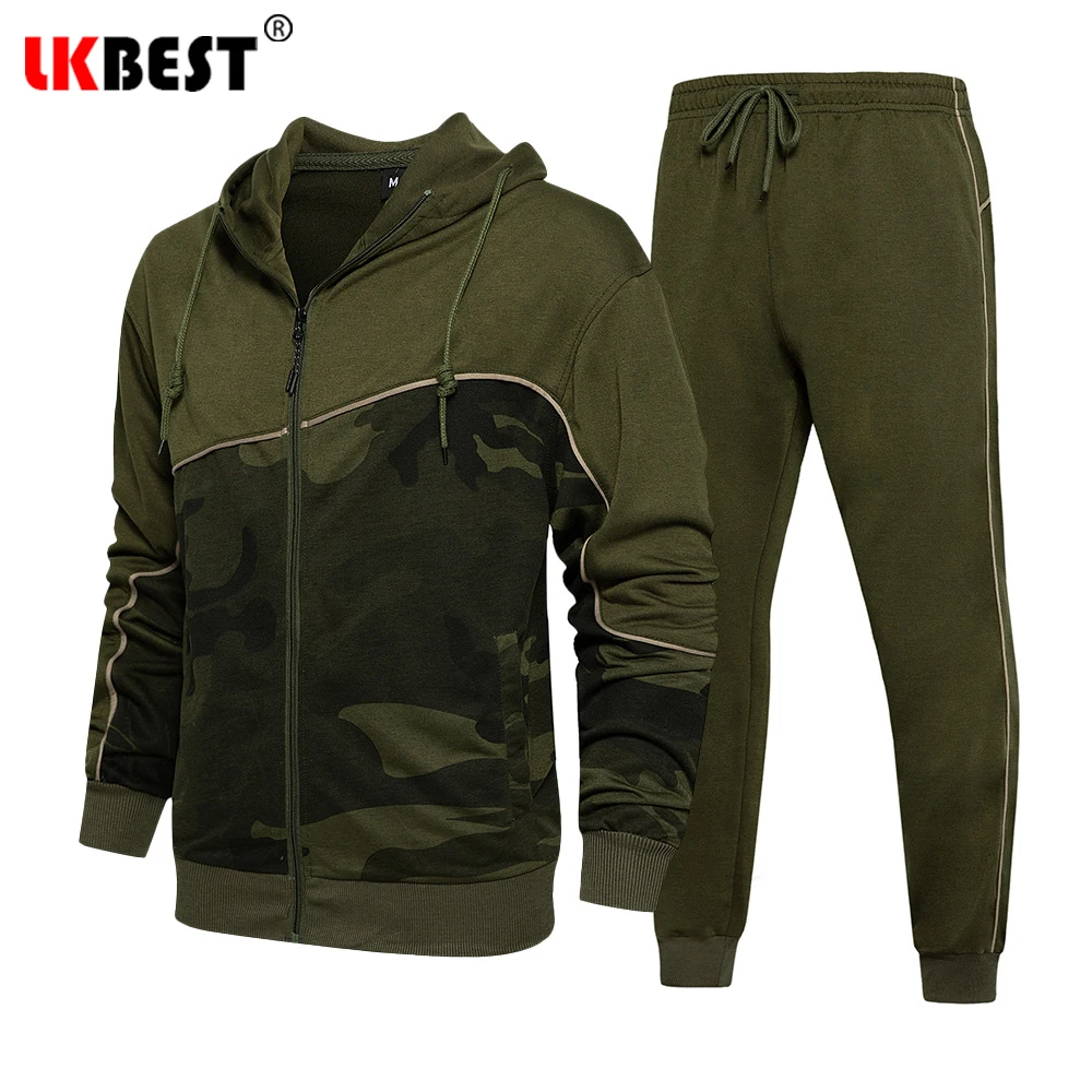 

LKBEST Fall New Plus Size Men's Camouflage Suit Casual Sports Men's Suit
