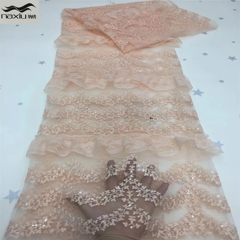 

Madison African 3D Lace Fabric Embroidered Nigerian Lace Fabrics 2021 High Quality Lace French Lace Fabric For Women Sewing