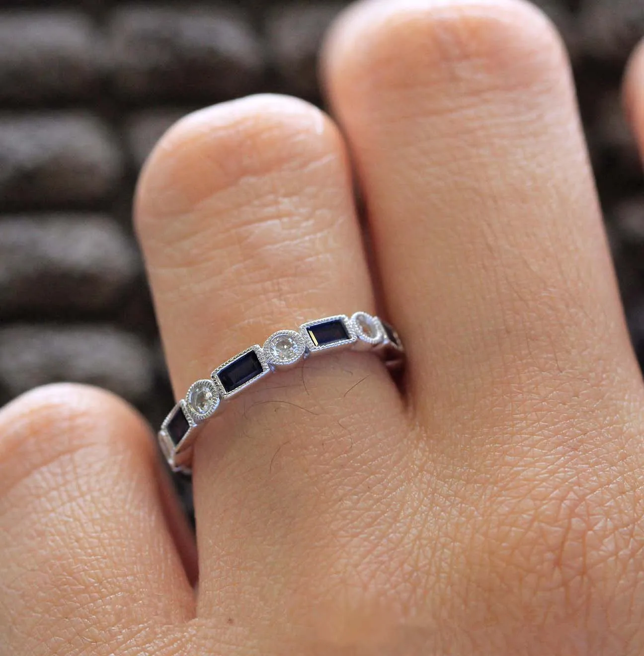 Женское Обручальное кольцо с синим бриллиантом | Украшения и аксессуары