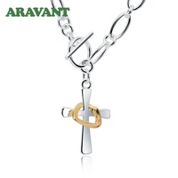 925 silver cross pendant necklaces for men silver necklace fashion jewelry accessories