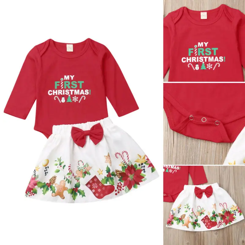 Pudcoco/комплекты одежды для девочек Рождественские наряды принцессы маленьких