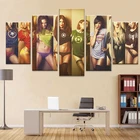 5 панелей красивая сексуальная красивая девушка холст постер печать настенные художественные картины для спальни гостиной ванной библиотеки офиса дома De