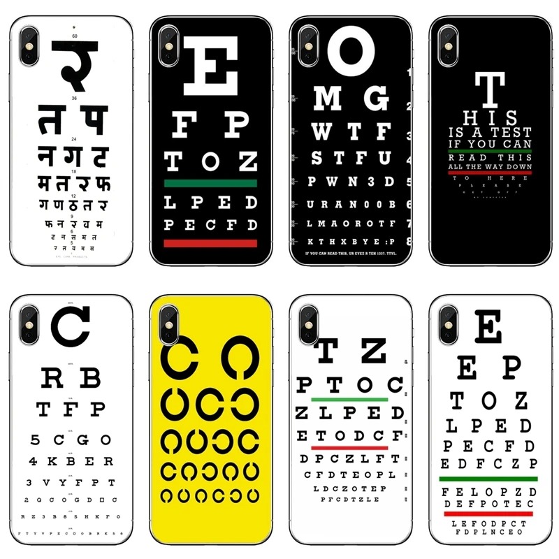 Медицинский мягкий силиконовый чехол с таблицей зрения для Xiaomi Redmi Note 8 7 6 5A 4 Pro 7A K20