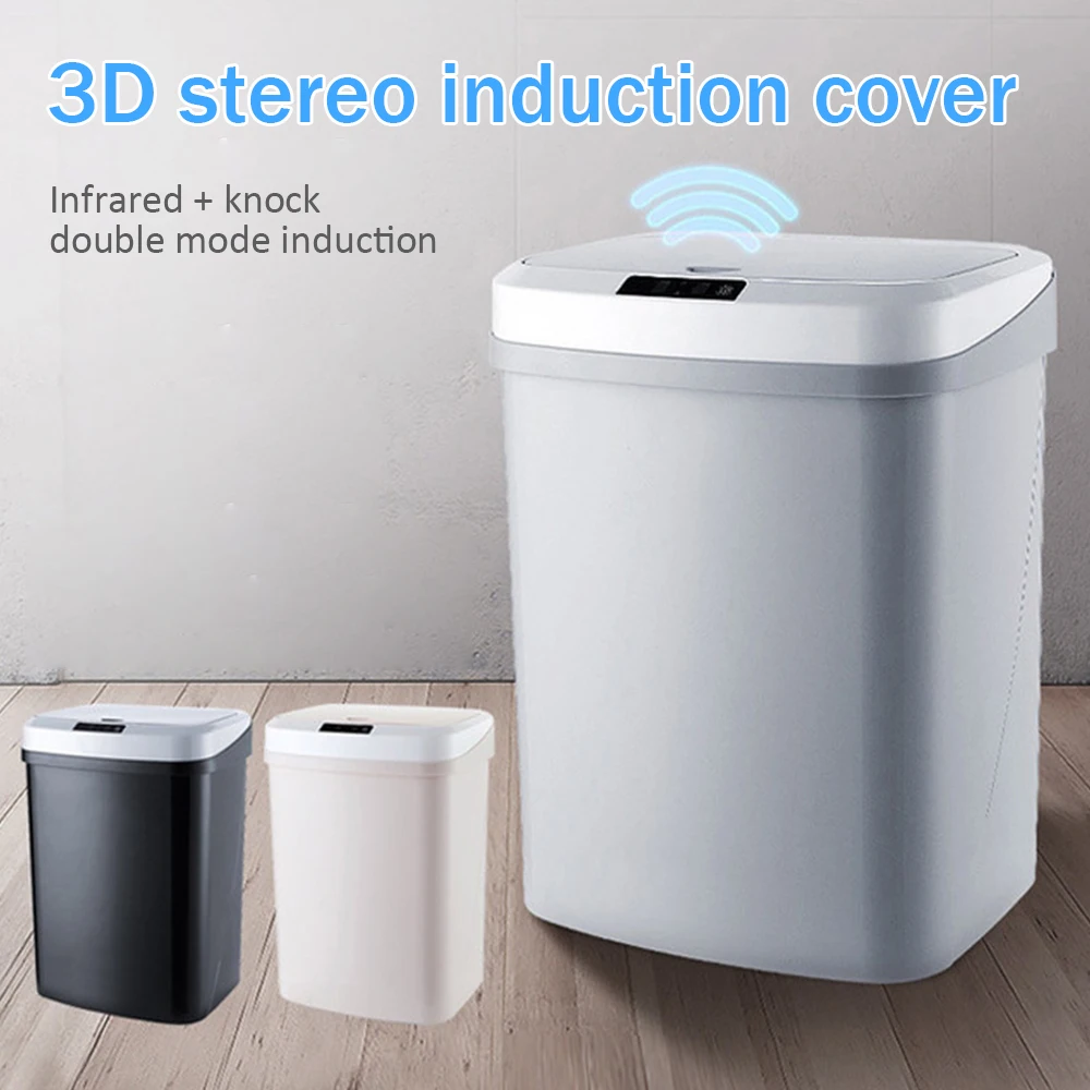 Intelligent Induction Motion Sensor Waste Bins Wide Opening Eco-Friendly Waste Garbage Bin Automatic Touchless Kitchen Trash Can