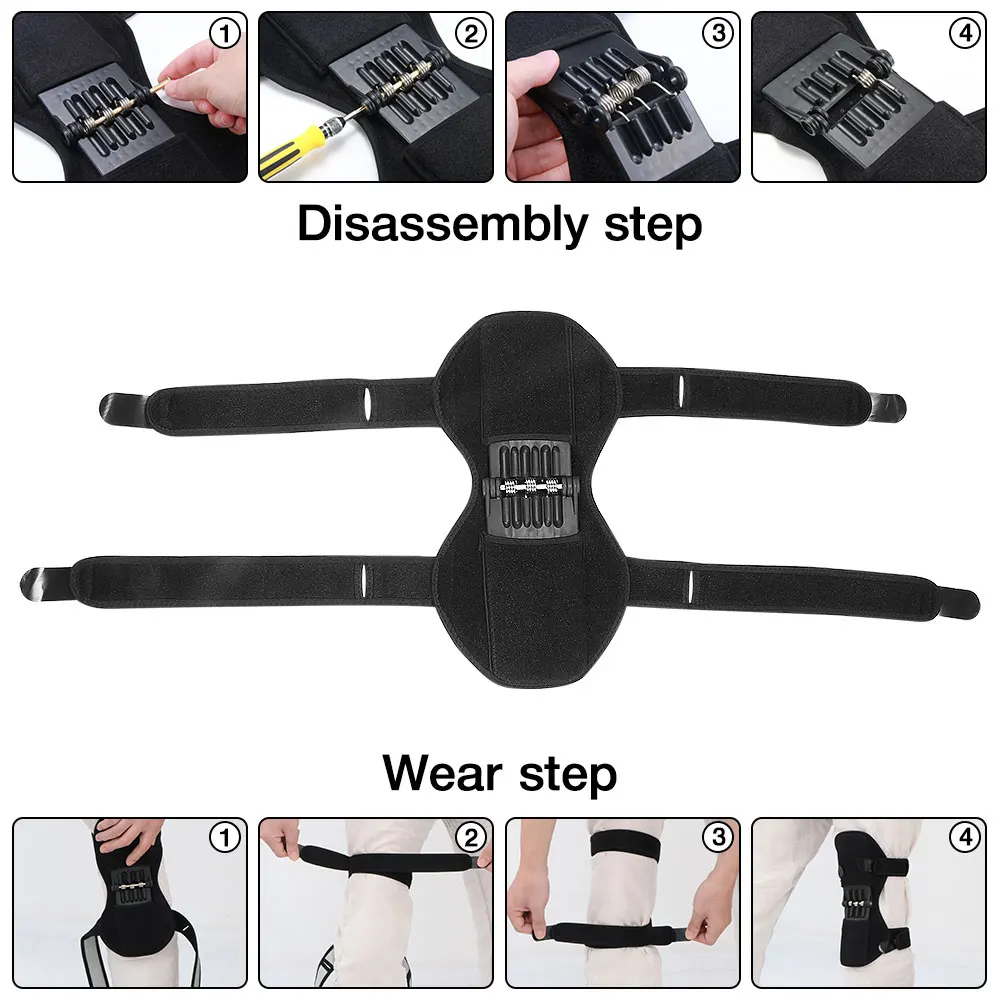 

Knee Protector Joint Support Knee Pads Breathable Non-Slip Power Lift Knee Pads Rebound Spring Force Knee Booster Leg Protector